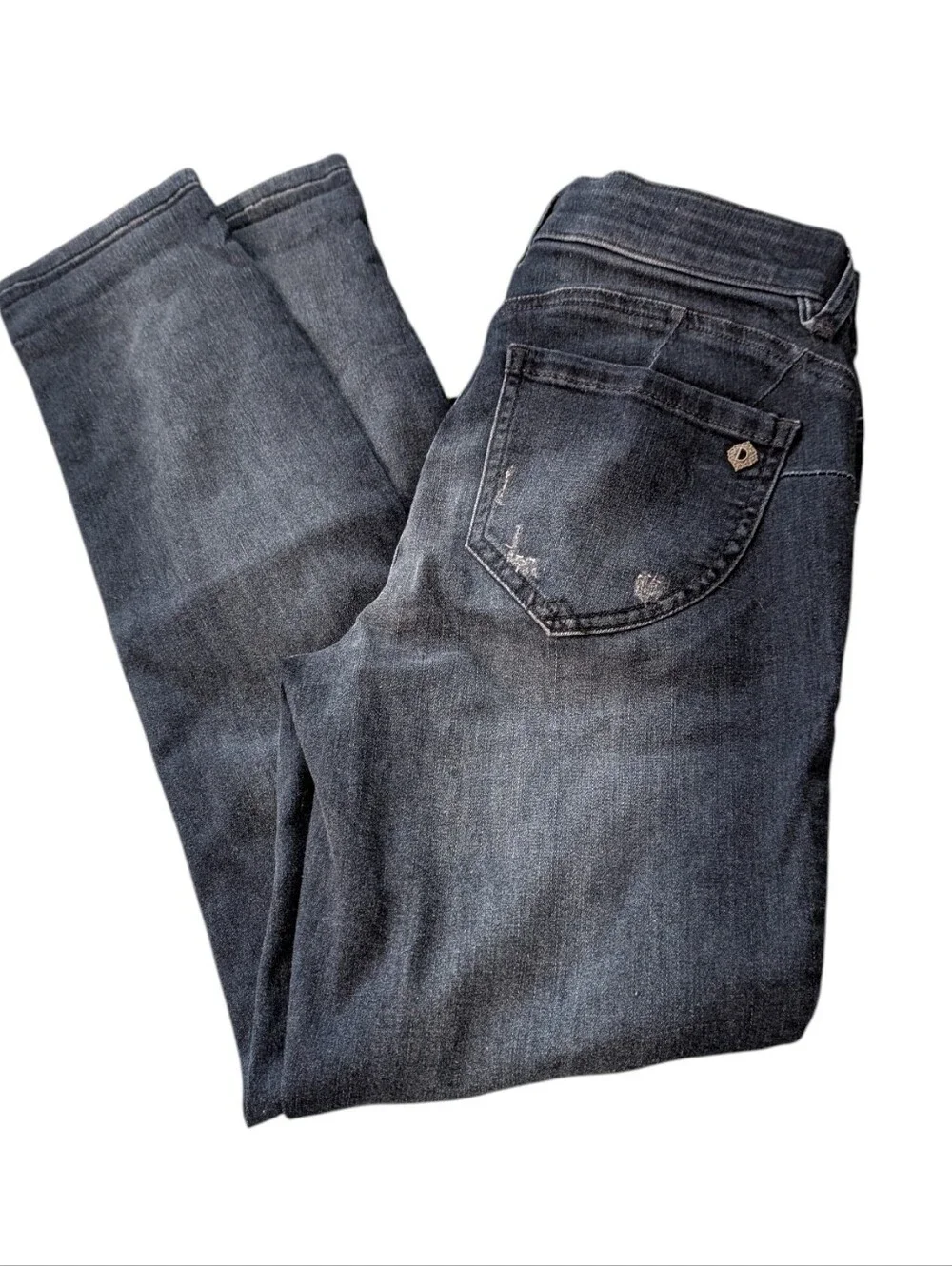 Democracy‎ Ab Solution Women's Blue Denim Jeans Size 2 Skinny Fit Distressed